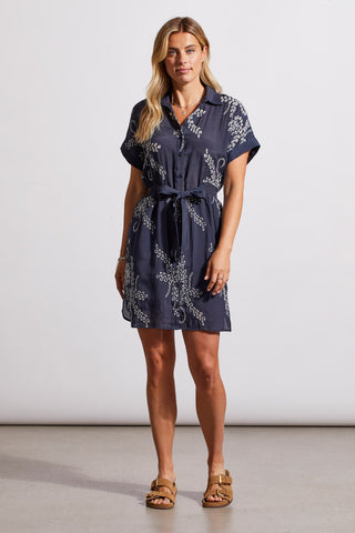 alt view 1 - BUTTON-UP DRESS WITH EMBROIDERY-Jet blue