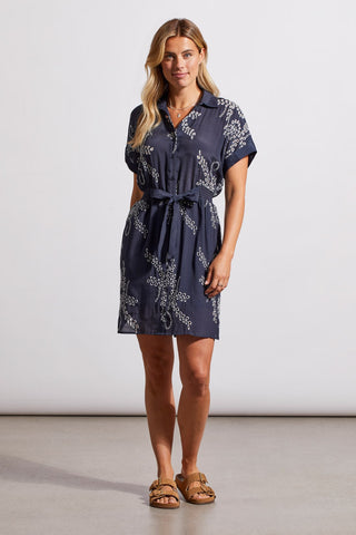 alt view 3 - BUTTON-UP DRESS WITH EMBROIDERY-Jet blue