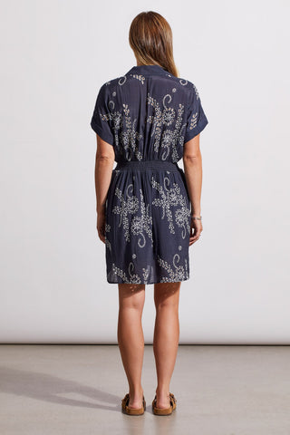 alt view 4 - BUTTON-UP DRESS WITH EMBROIDERY-Jet blue