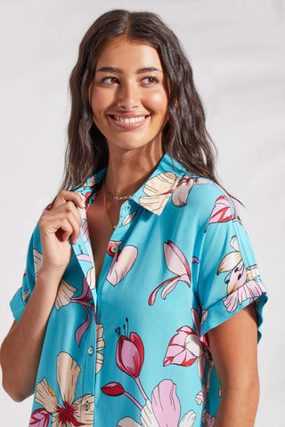 alt view 3 - BUTTON-UP SHIRT WITH CAP SLEEVES-Honolulu