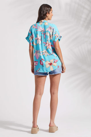 alt view 4 - BUTTON-UP SHIRT WITH CAP SLEEVES-Honolulu
