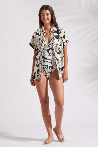 alt view 1 - BUTTON-UP SHIRT WITH CAP SLEEVES-Wailea