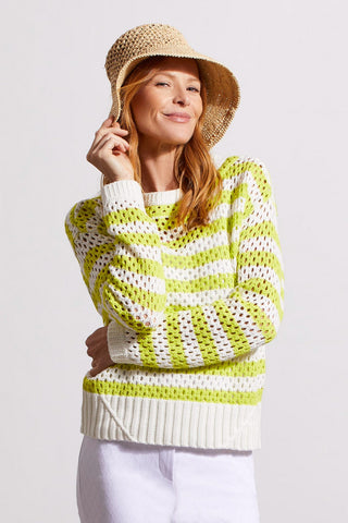 alt view 1 - COTTON BOAT NECK SWEATER-Lime