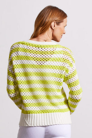 alt view 4 - COTTON BOAT NECK SWEATER-Lime