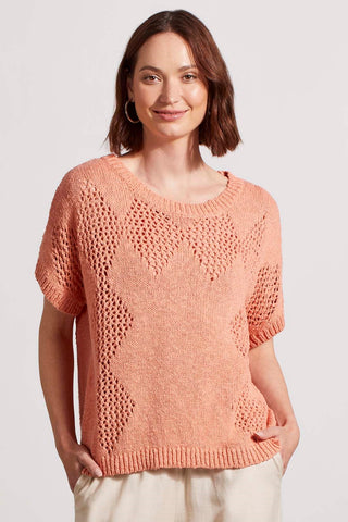 alt view 1 - COTTON DOLMAN SWEATER WITH CROCHET DETAILS-Mutedclay