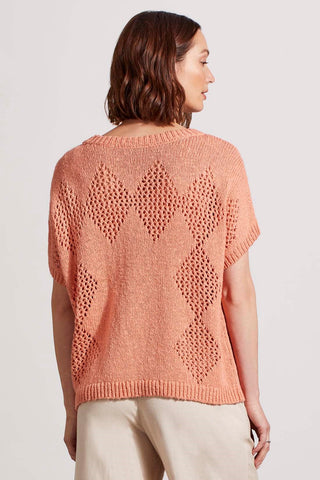 alt view 4 - COTTON DOLMAN SWEATER WITH CROCHET DETAILS-Mutedclay