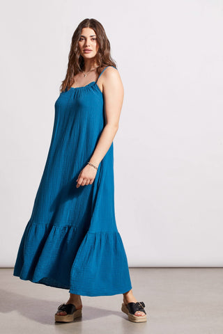 alt view 1 - COTTON GAUZE MAXI DRESS WITH FRILLS AND POCKETS-Oceanside