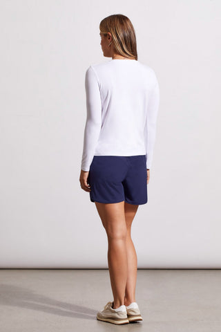alt view 4 - STRETCH CREW NECK TOP WITH TWIST FRONT-White