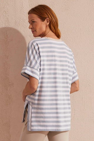 alt view 4 - ELBOW SLEEVE TOP WITH SIDE SLITS-Zenblue