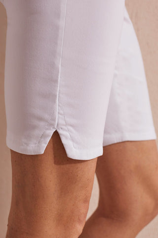 alt view 2 - FLATTEN-IT® PULL-ON SHORTS WITH SIDE SLITS-White