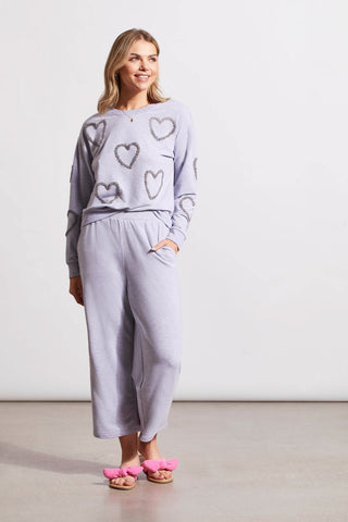 alt view 4 - FRENCH TERRY SWEATSHIRT AND GAUCHO JOGGERS SET-Lt.greymix