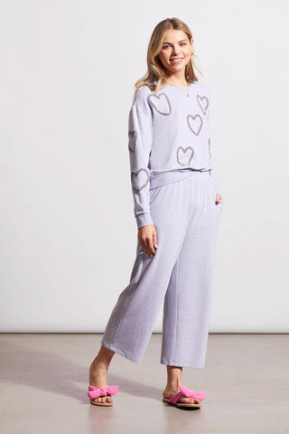 alt view 1 - FRENCH TERRY SWEATSHIRT AND GAUCHO JOGGERS SET-Lt.greymix