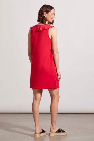 alt view 3 - FRILLED A-LINE DRESS WITH LACE-UP TIES-Lipstick red