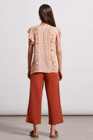 alt view 4 - FRILLY CAP SLEEVE BLOUSE WITH COMBO PRINT-Pinkdust