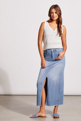 Midi-skirt with front slit