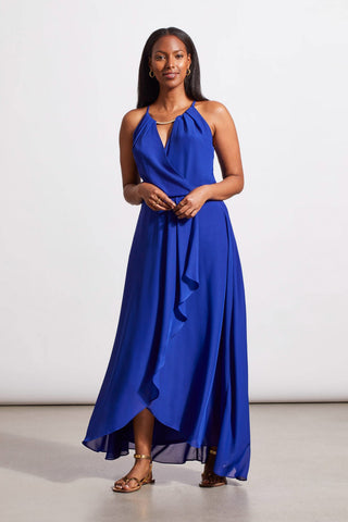 alt view 3 - LINED MAXI DRESS WITH KEYHOLE NECK-Sapphire