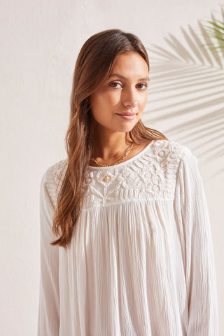 alt view 3 - LONG SLEEVE BLOUSE WITH EMBROIDERY-Sandust