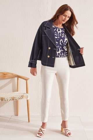 alt view 2 - NAUTICAL DOUBLE-BREASTED JACKET-Jet blue