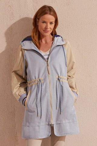 alt view 3 - WATER REPELLENT HOODED COAT WITH LINING-Zenblue
