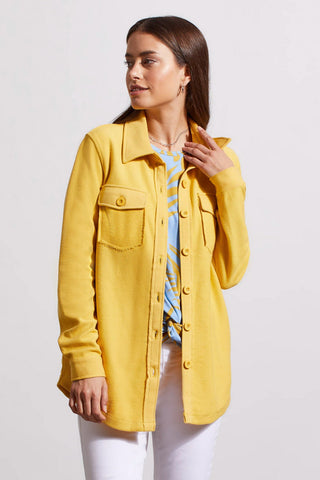 alt view 1 - LONG-SLEEVE SHACKET-Bright gold