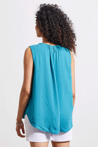 alt view 4 - NOTCH NECK BLOUSE WITH SELF-TIE FRONT-Lagoonmist