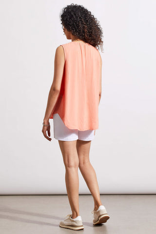 alt view 4 - NOTCH NECK BLOUSE WITH SELF-TIE FRONT-Pinkpeach