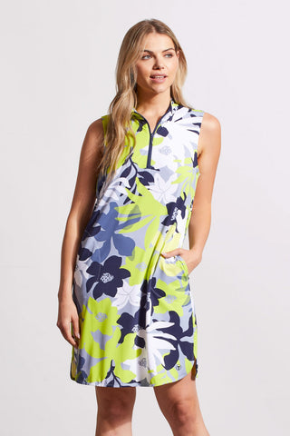 alt view 1 - PERFORMANCE UPF 50+ POCKETED SLEEVELESS DRESS WITH INNER SHORTS-Lime