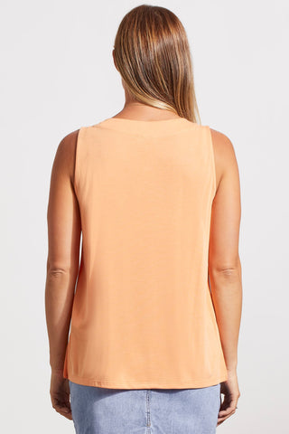 alt view 3 - PLEATED SLEEVELESS MODAL TOP-Copper tan