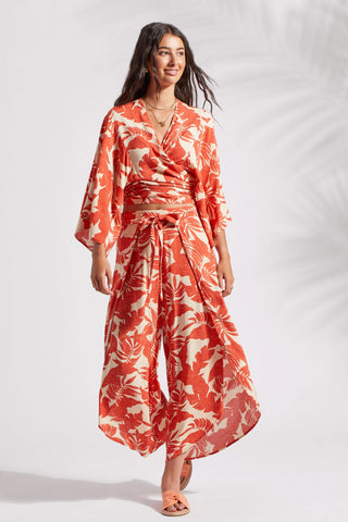 alt view 1 - PRINTED FAUX WRAP COVER-UP PANTS WITH SASH-Napali