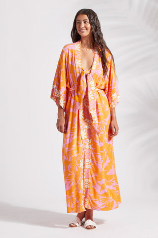 alt view 3 - PRINTED DUSTER WITH KIMONO SLEEVES-Canary