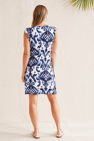 alt view 4 - PRINTED JERSEY DRESS WITH DRAWCORD WAIST-Seasapphire