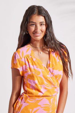 alt view 3 - PRINTED MAXI DRESS WITH SHORT SLEEVES-Canary
