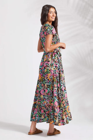 alt view 4 - PRINTED MAXI DRESS WITH SHORT SLEEVES-Dominica