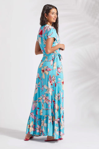 alt view 4 - PRINTED MAXI DRESS WITH SHORT SLEEVES-Honolulu