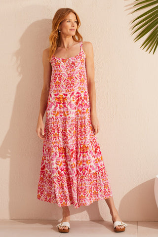 alt view 1 - PRINTED MAXI DRESS WITH SIDE SEAM POCKETS-Amberglow