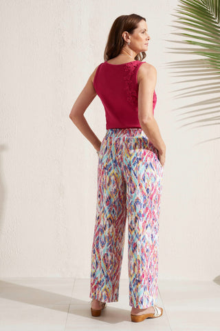 alt view 4 - PRINTED PULL-ON ANKLE PANT-Raspberry