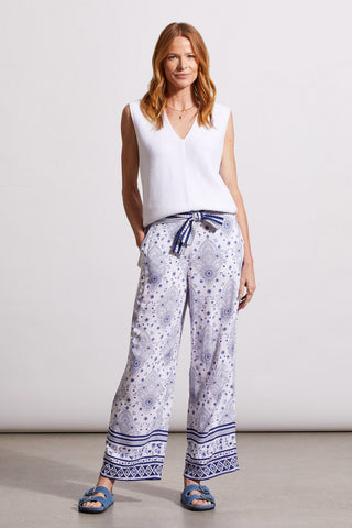 alt view 1 - PRINTED PULL-ON ANKLE PANTS WITH WAIST TIE-Blueprint