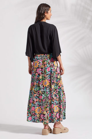 alt view 4 - PRINTED PULL-ON MAXI SKIRT WITH SLIT-Dominica