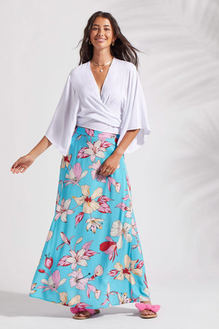 alt view 2 - PRINTED PULL-ON MAXI SKIRT WITH SLIT-Honolulu