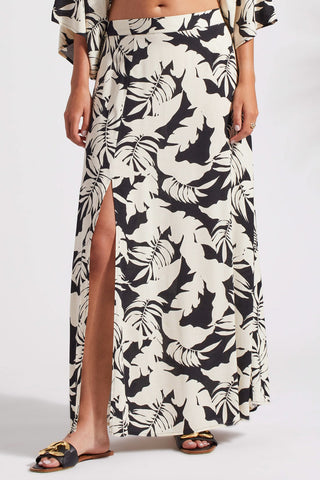 alt view 2 - PRINTED PULL-ON MAXI SKIRT WITH SLIT-Wailea