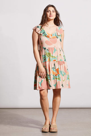 alt view 1 - PRINTED SLEEVELESS DRESS WITH SELF-TIE BACK-Apricottan