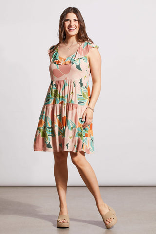 alt view 2 - PRINTED SLEEVELESS DRESS WITH SELF-TIE BACK-Apricottan