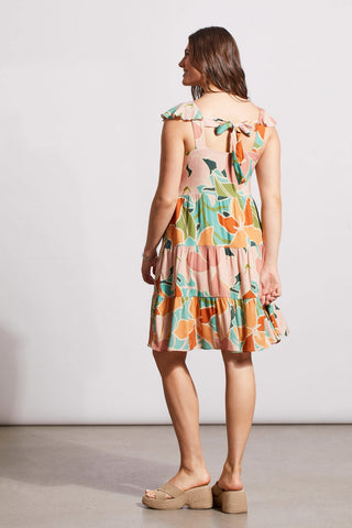 alt view 4 - PRINTED SLEEVELESS DRESS WITH SELF-TIE BACK-Apricottan