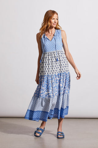 alt view 2 - PRINTED SLEEVELESS DRESS WITH TIERS-Atlantic