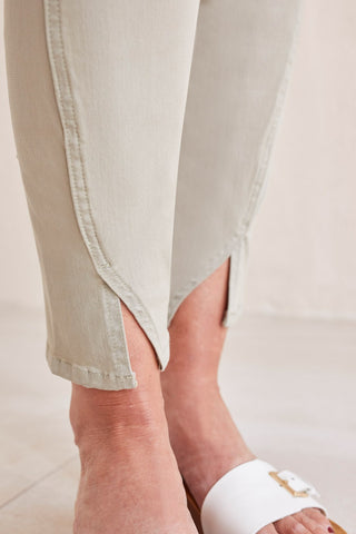 alt view 4 - PULL-ON ANKLE PANT WITH FRONT SLIT-Driedsage