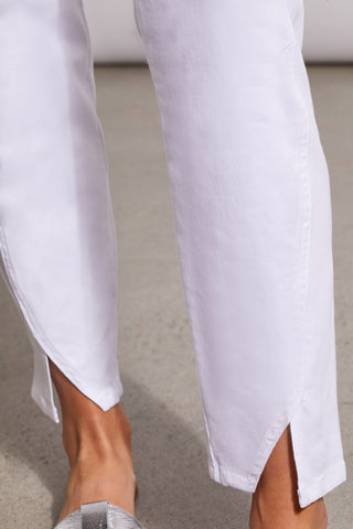 alt view 2 - PULL-ON ANKLE PANT WITH FRONT SLIT-White