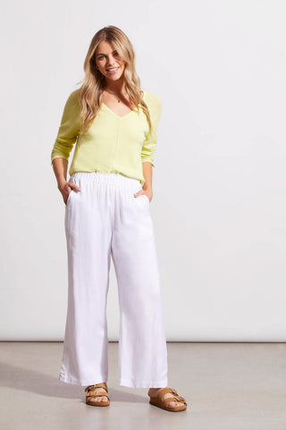 alt view 2 - PULL-ON ANKLE PANT WITH HEM VENT-White