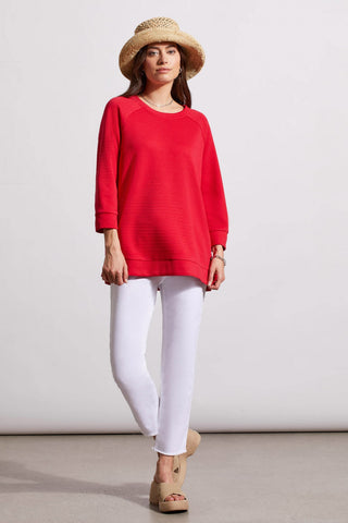 alt view 2 - QUILTED RAGLAN TOP-Poppy red