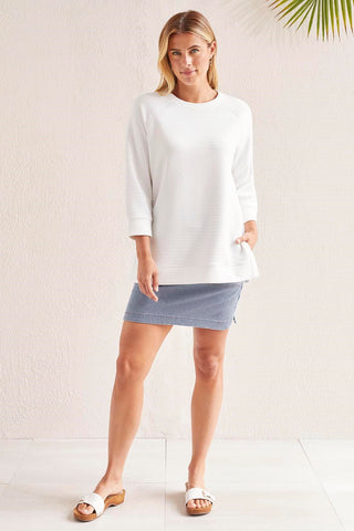 alt view 1 - QUILTED RAGLAN TOP-White