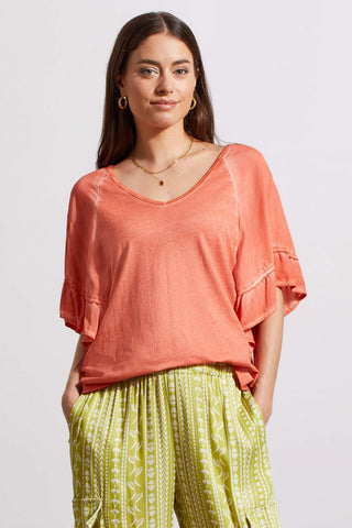 alt view 1 - RAGLAN TOP WITH DOUBLE FRILL-Cyder